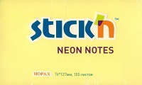 Липкий блок НOPAX 76*127 100л жёлтый  неон