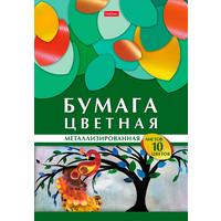 Цветная бумага А4 10л 10цветов односторонняя мелованная,металлизированная Жар-птица 066926
