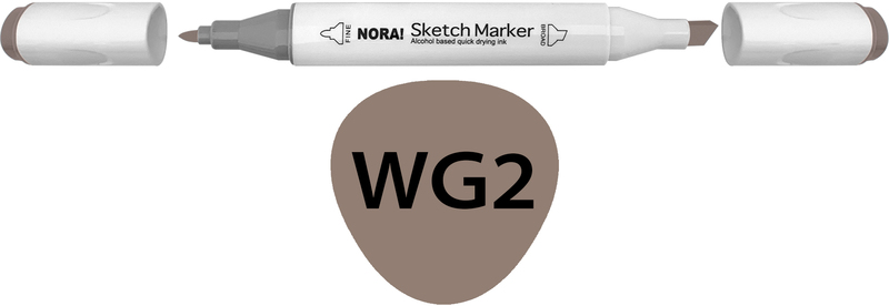 Маркер для скетчинга 2-сторонний, спиртовой, цвет  WG2 Warm Grey