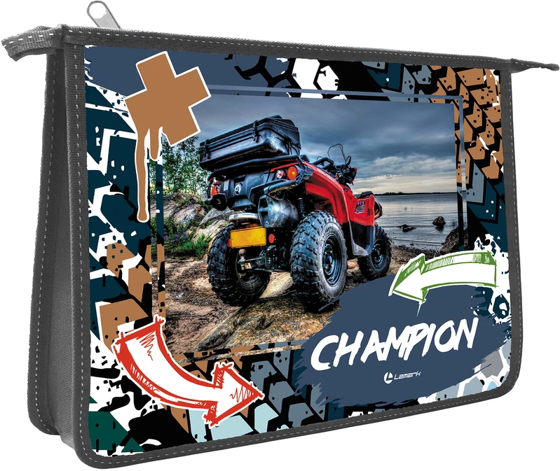 Папка для тетрадей А4 молния сверху,1 отделение LAMARK Champion.ламинированный картон
