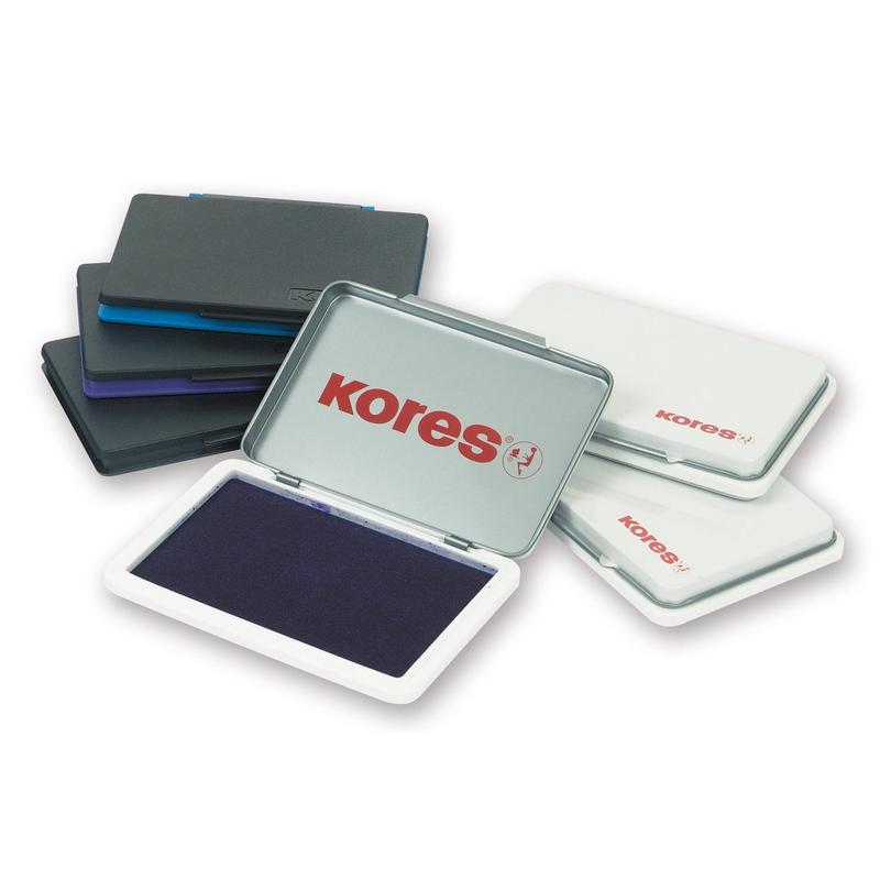 Штемпельная подушка KORES 7*11см (пластик)синяя 