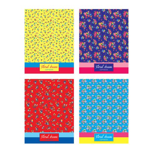 Тетрадь на кольцах А5, 200л BG "Floral Dreams" (ассорти)ламинация ,блок 4-х цв4329