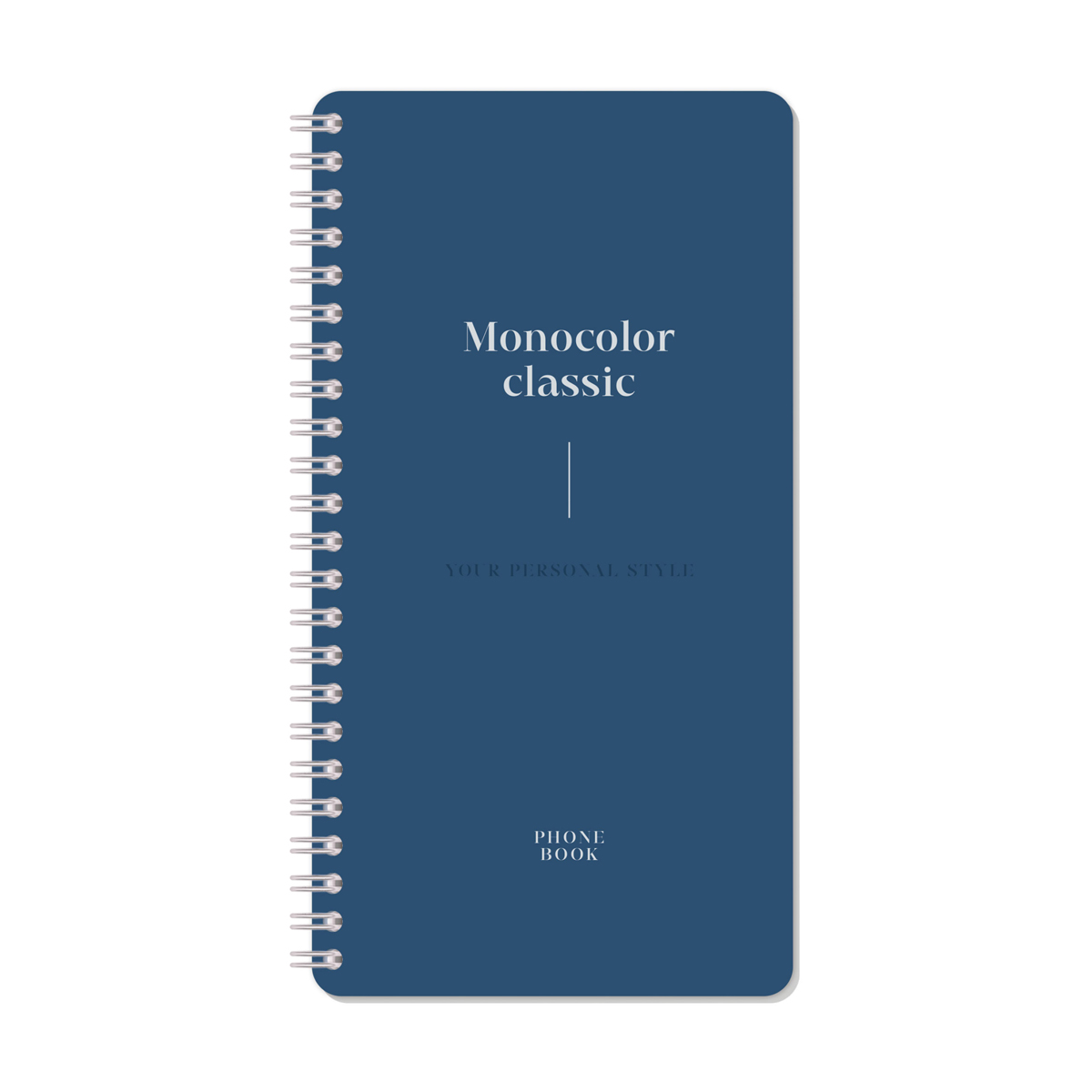 Алфавитная книжка А5 на гребне OfficeSpace Моноколор,Dark azure,с высечкой