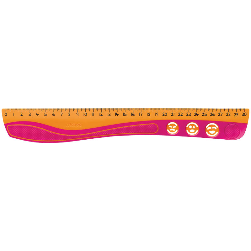 Линейка MAPED 30см Kidy Grip  (нескольз. с трафаретами)