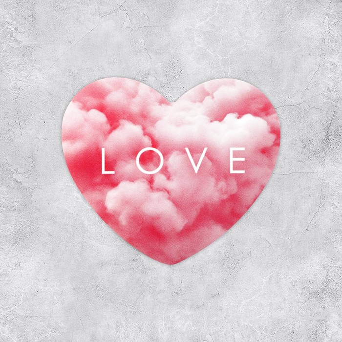 Открытка-валентинка «Love», облака, 7 × 6 см 10060473
