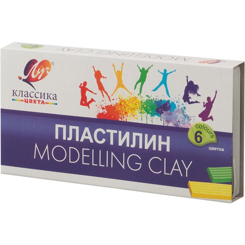 Пластилин 06цветов ЛУЧ Классика,картон, стек,120гр.