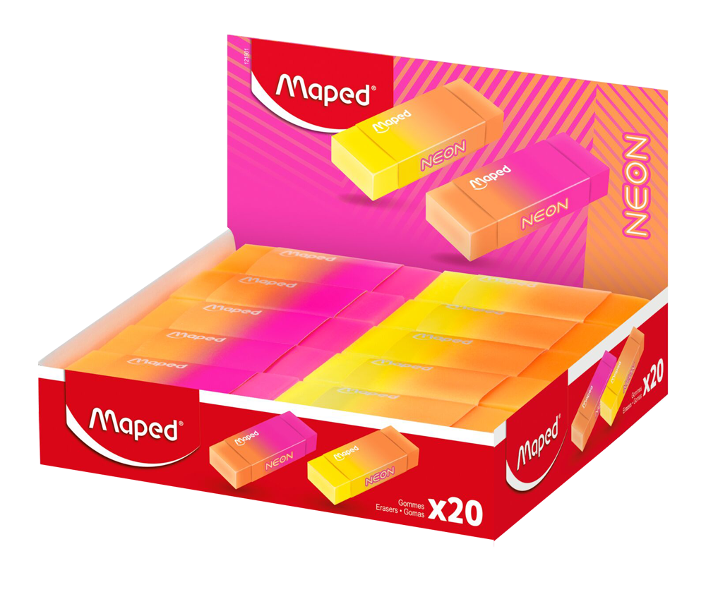 Ластик MAPED NEON яркие неоновые цвета, ассорти