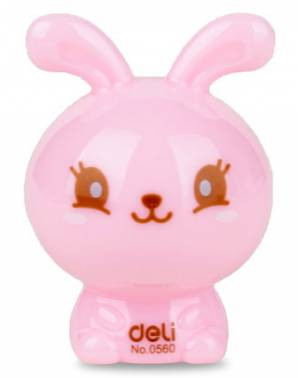 Точилка DELI  1 отверстие пластик, ассорти (Е0560) Заяц