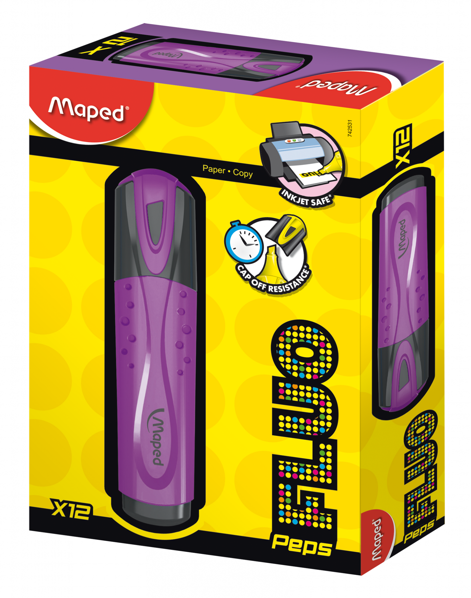 Маркер текстовыделитель MAPED FLUO Soft ultra фиолетовый 