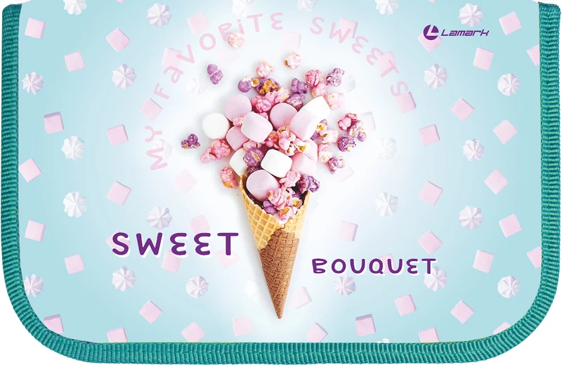 Пенал 1 секция LAMARK 140*210*40мм Smart Content,2 блока внутри на 36 предметов"Sweet Bouguet"