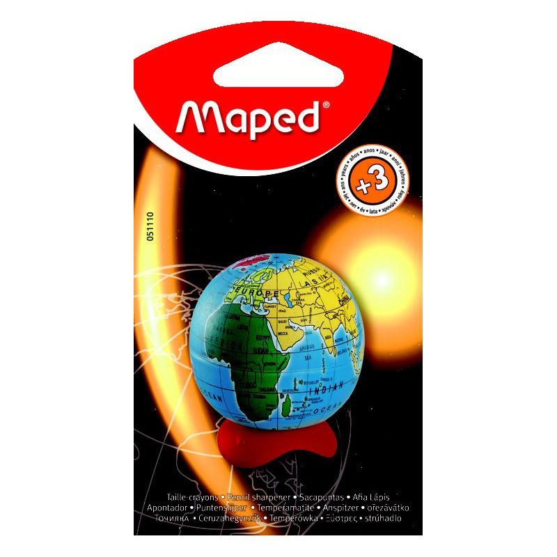 Точилка MAPED 1 отверстие Globe с контейнером