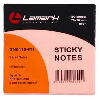Липкий блок LAMARK 76*76 100л розовый неон 