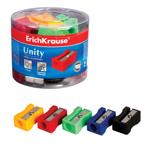 Точилка ERICH KRAUSE UNITY 1отверстие,без контейнера,пластиковая