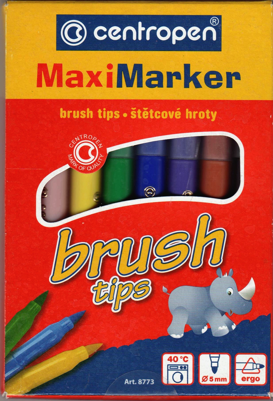Фломастеры 08 цв. Centropen MAXI,кисти