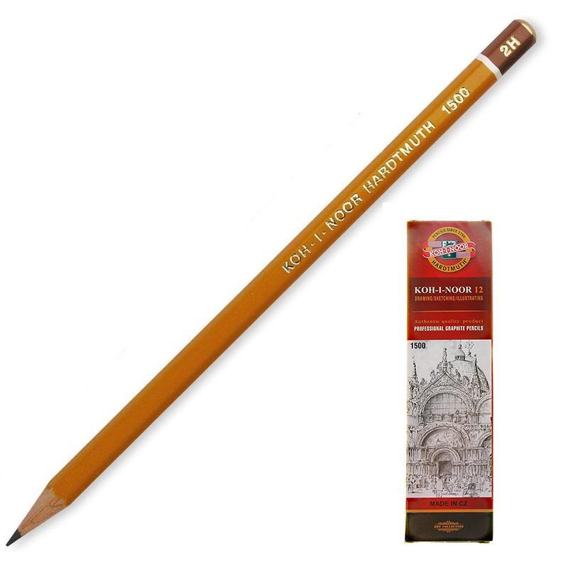 Карандаш ч/гр KOH-I-NOOR 1500 2H (американский кедр) 